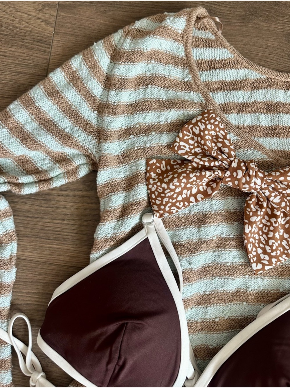 Free People Beach stripped knit mini dress